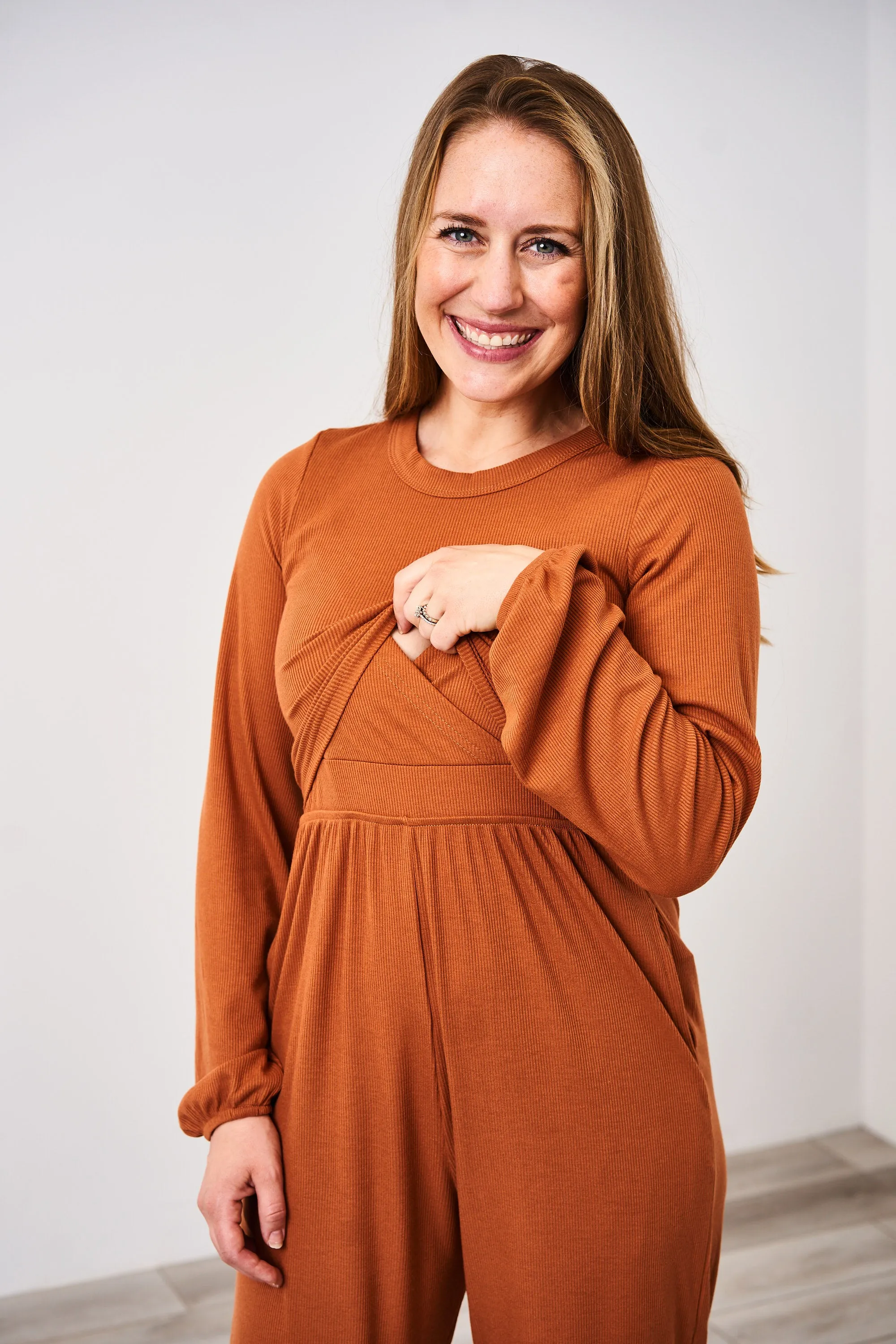 Latched Mama Long Sleeve Ribbed Nursing Jumper