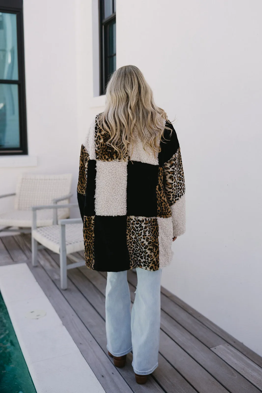 Layna Leopard Print Coat - Black