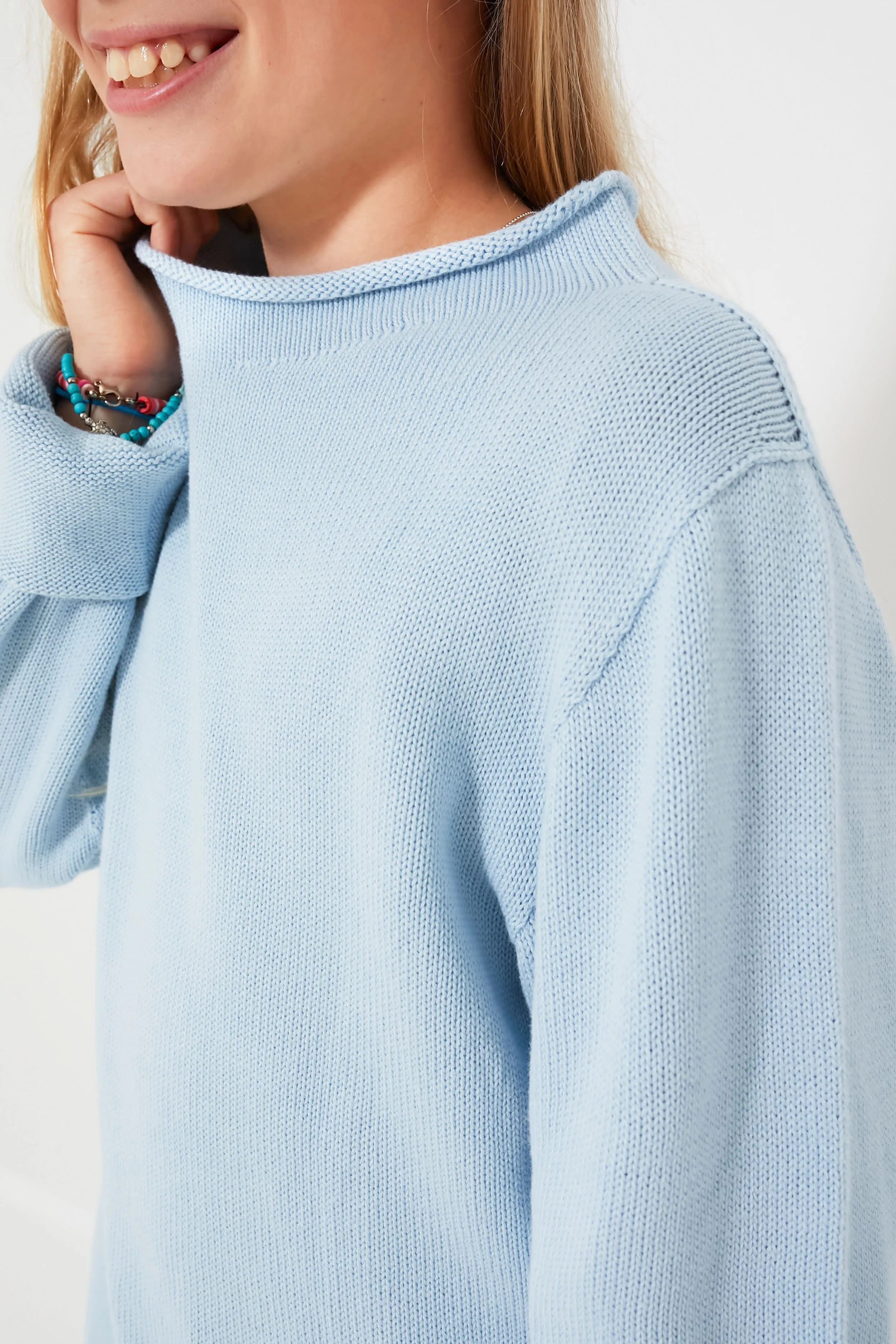 Light Blue Roll Neck Sweater