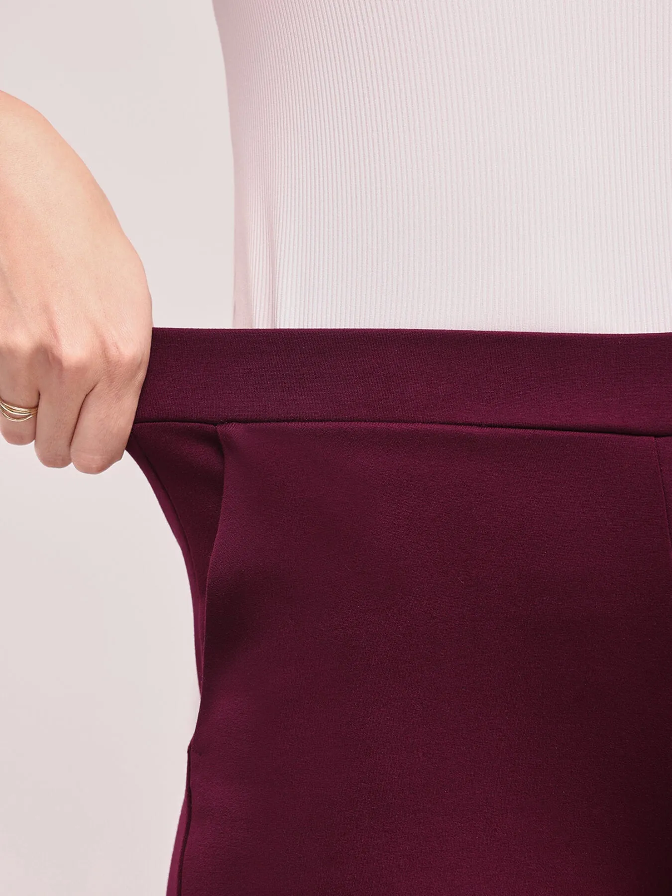 LivIn Wide Leg Pants - Maroon