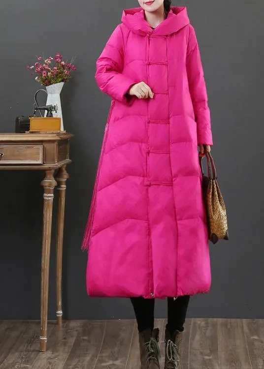 Luxury trendy plus size snow jackets Jackets rose hooded zippered down jacket