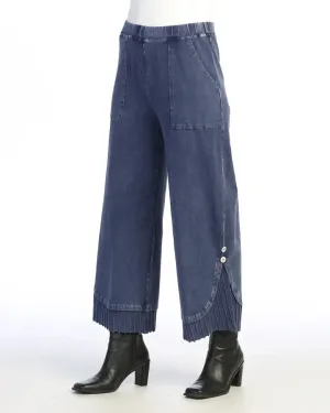 M125 Denim Pant Wide Leg/Rib Contrast Women's