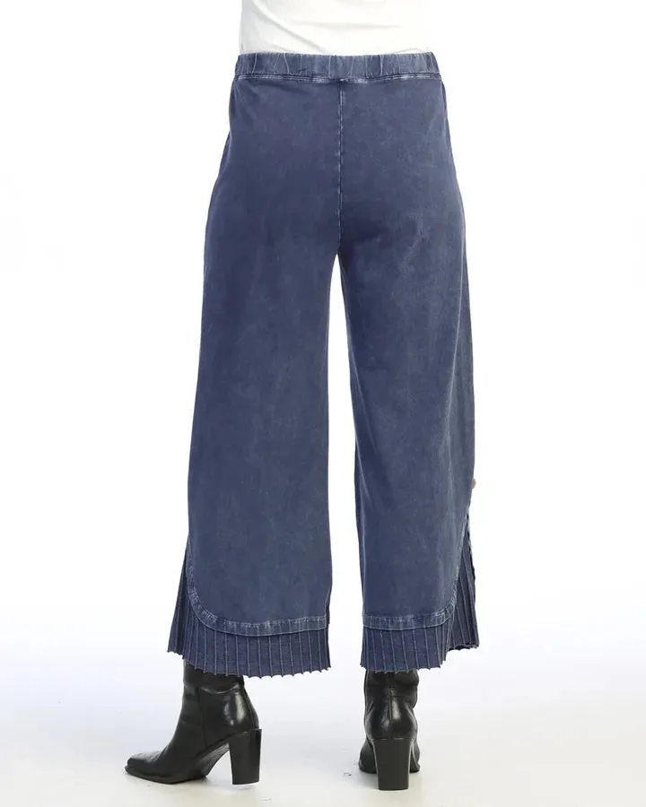 M125 Denim Pant Wide Leg/Rib Contrast Women's