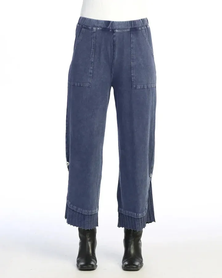 M125 Denim Pant Wide Leg/Rib Contrast Women's