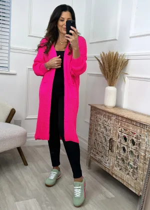 Margaret Fuchsia Longline Cardigan