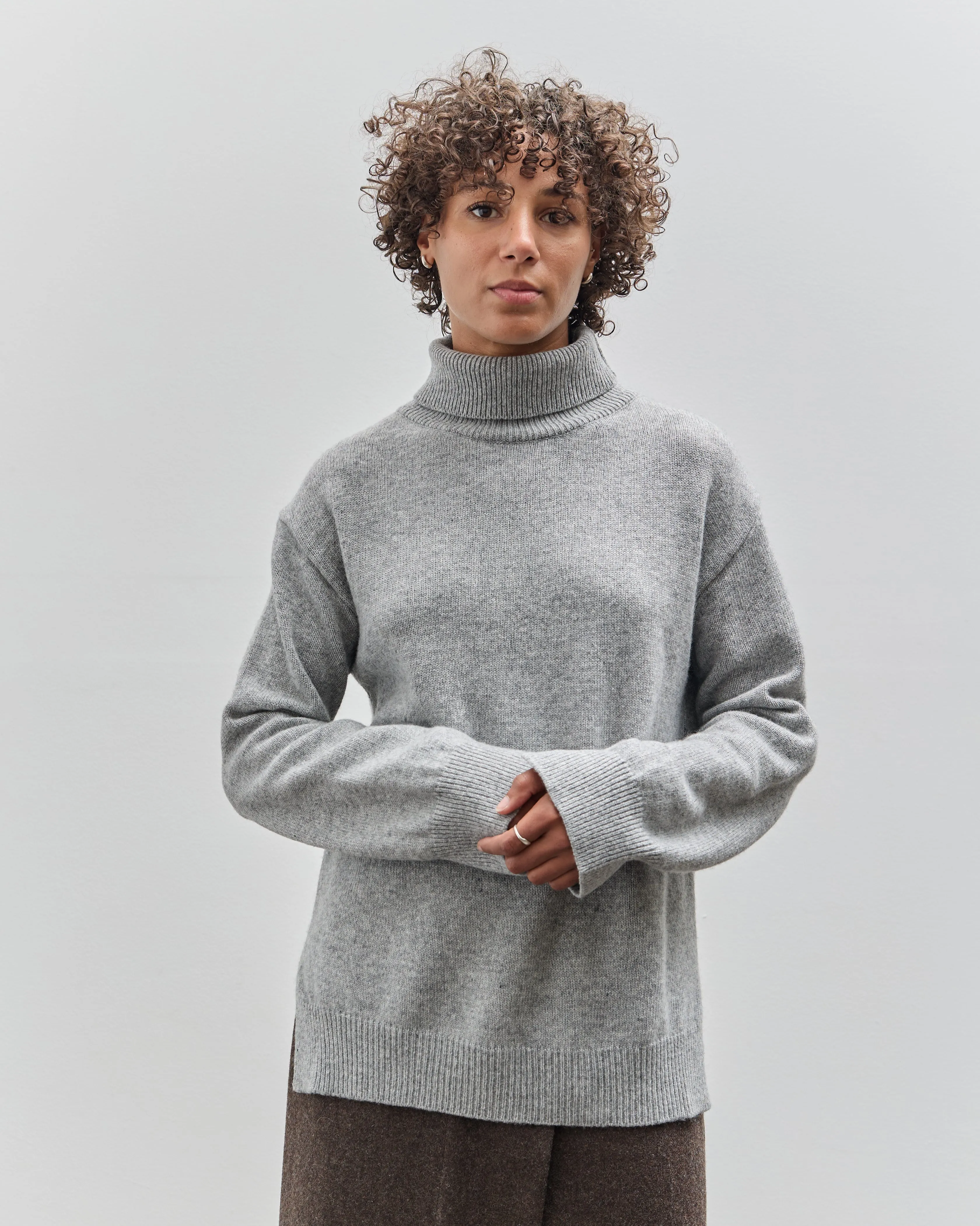 Mijeong Park Cashmere Blend High Neck Knit, Gray