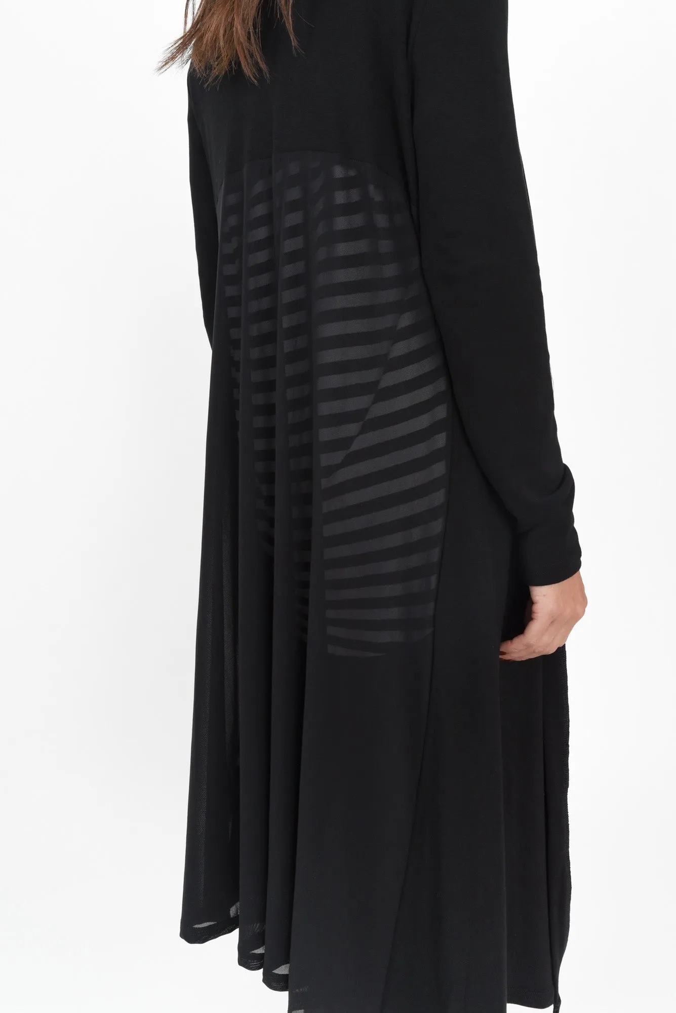 Pearlie Black Longline Cardigan