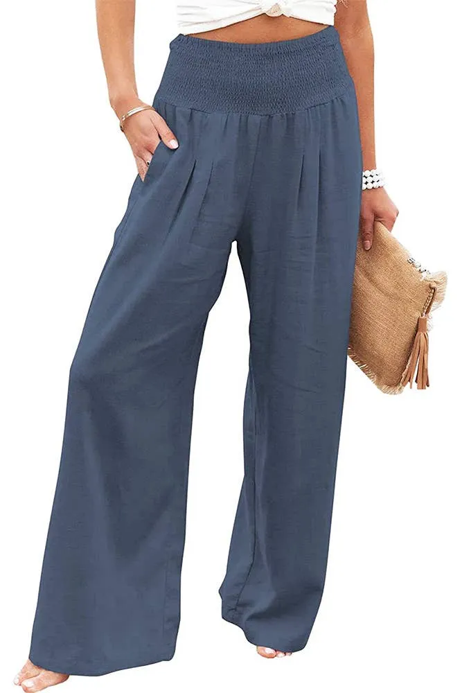 Reg/Plus High Waist Wide Leg Pants