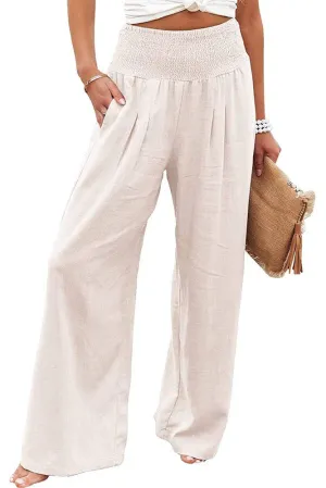 Reg/Plus High Waist Wide Leg Pants