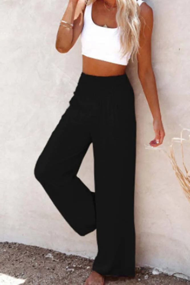 Reg/Plus High Waist Wide Leg Pants