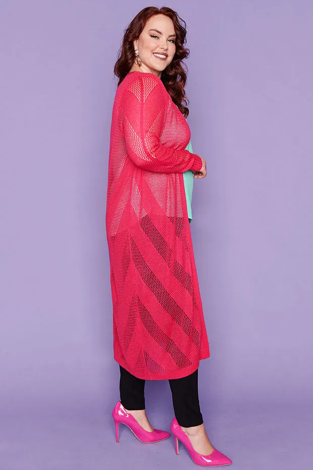 Renu Hot Pink Long Cardi