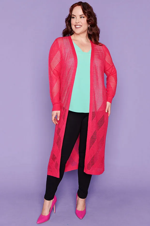 Renu Hot Pink Long Cardi