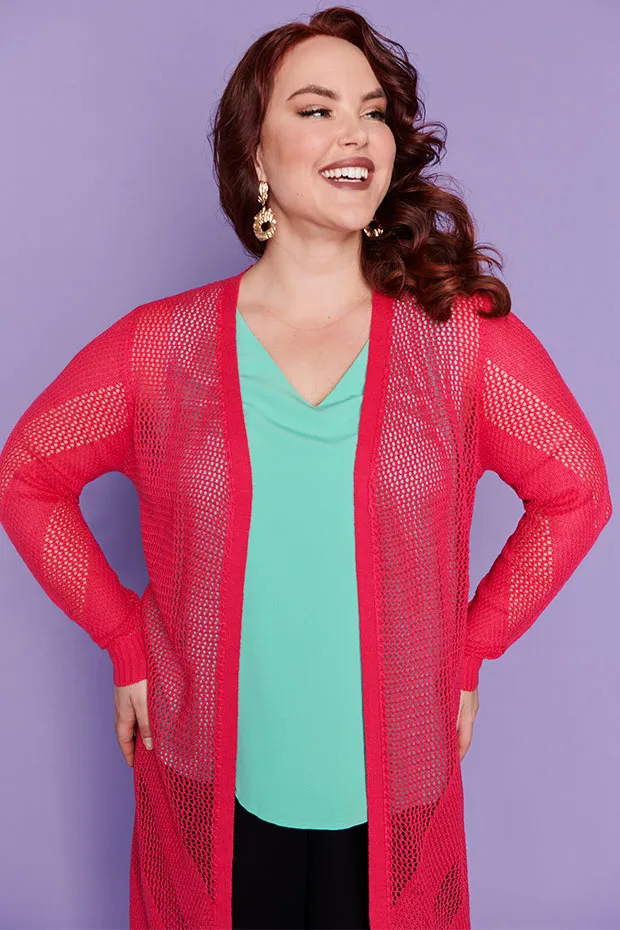 Renu Hot Pink Long Cardi