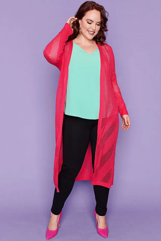 Renu Hot Pink Long Cardi