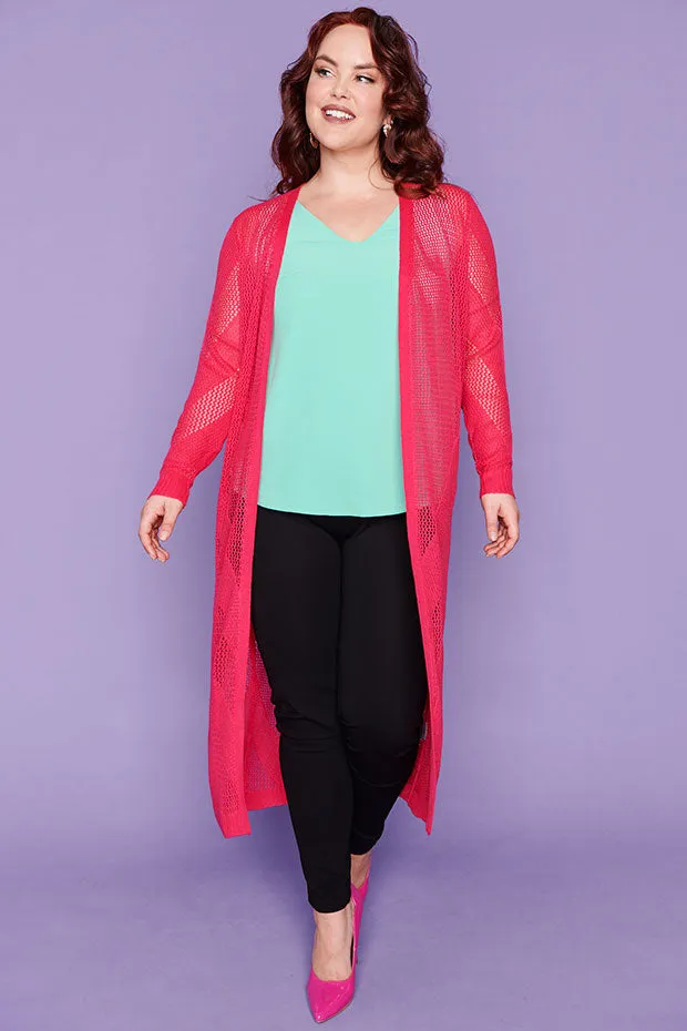 Renu Hot Pink Long Cardi