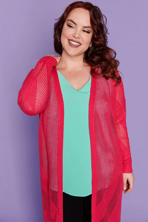 Renu Hot Pink Long Cardi