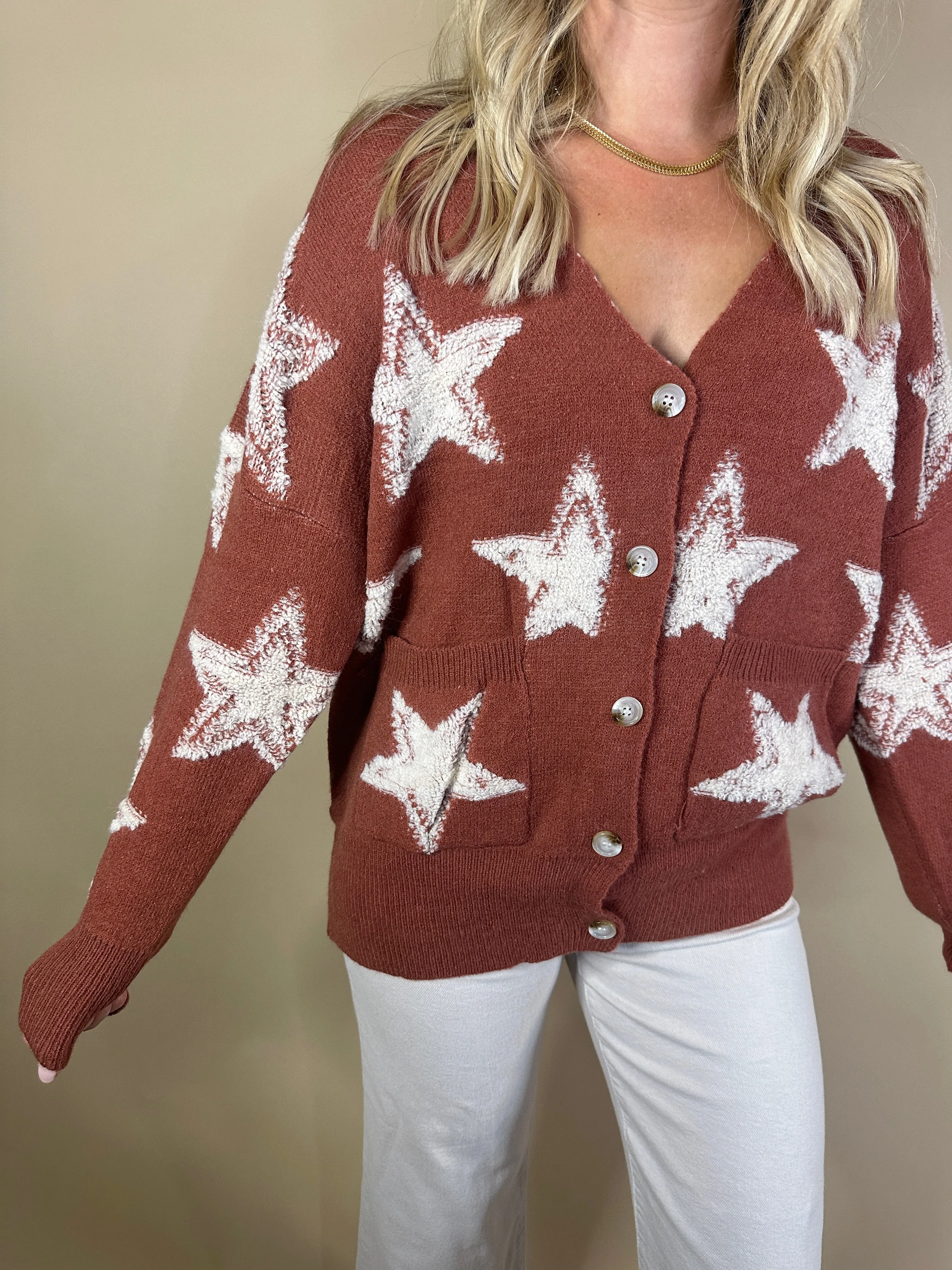 Rust Star Cardigan