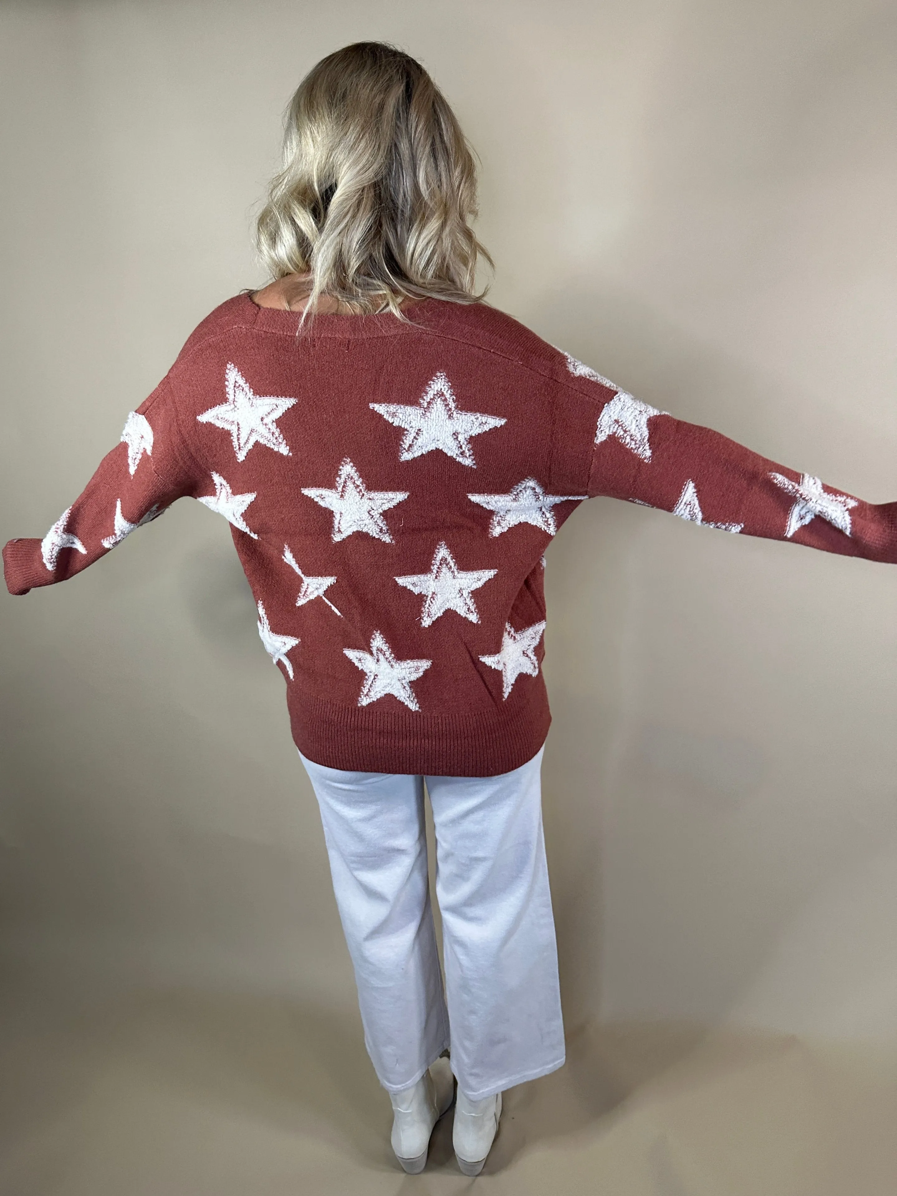 Rust Star Cardigan