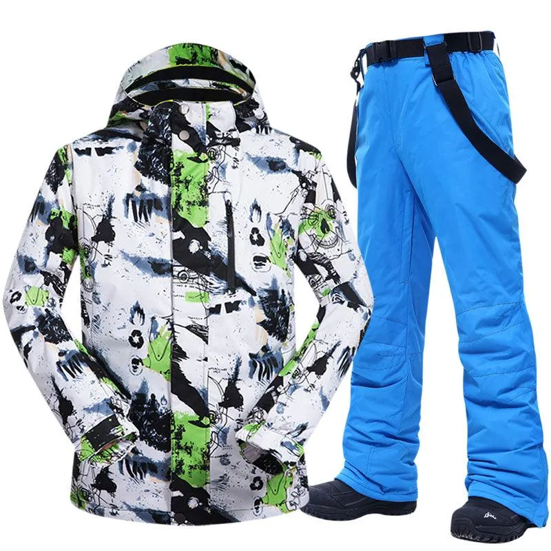 Ski Suit Men Winter -30℃ Warm Windproof