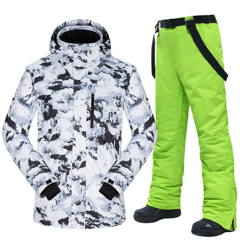 Ski Suit Men Winter -30℃ Warm Windproof