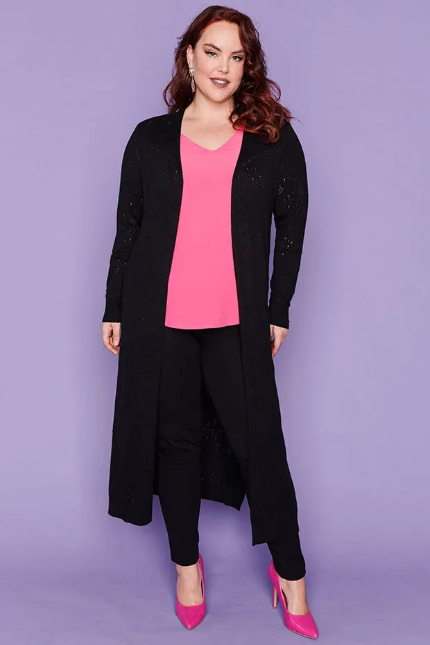 Smita Black Long Cardi