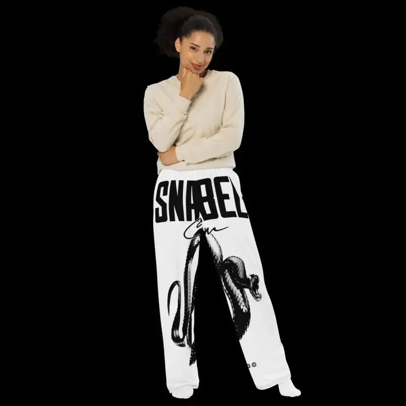 Snake Wide-Leg Pants: Comfortable Unisex Fit, Adjustable Waist & Pockets