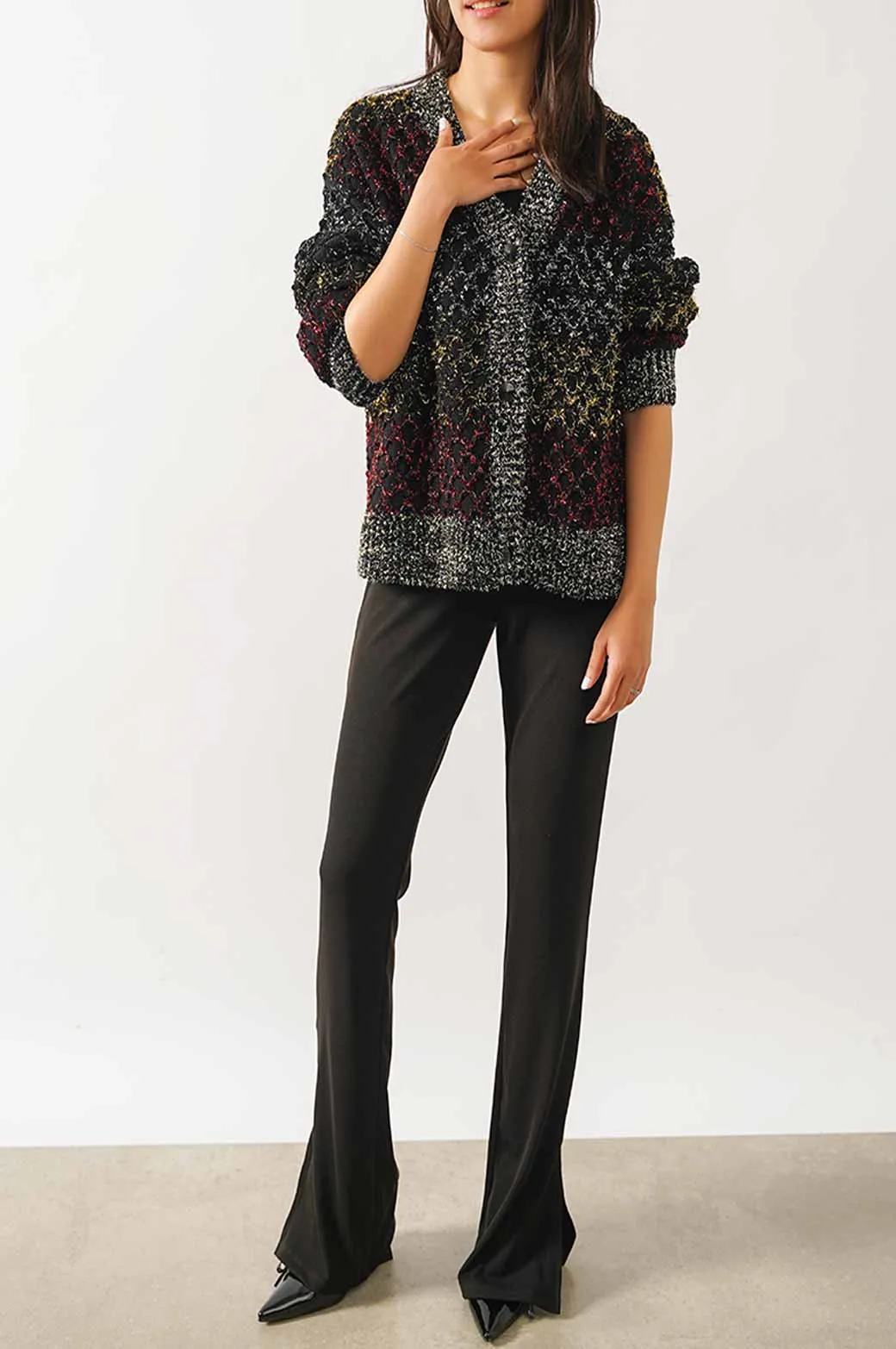 SOFT TINSEL CARDIGAN