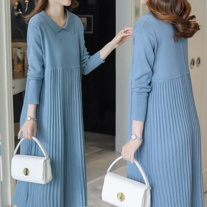 Thick Warm Knitted Maternity Long Dress