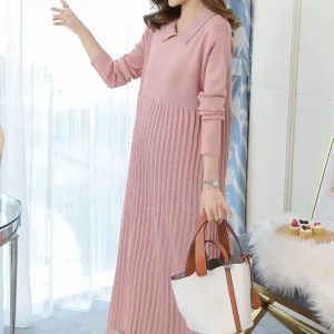 Thick Warm Knitted Maternity Long Dress