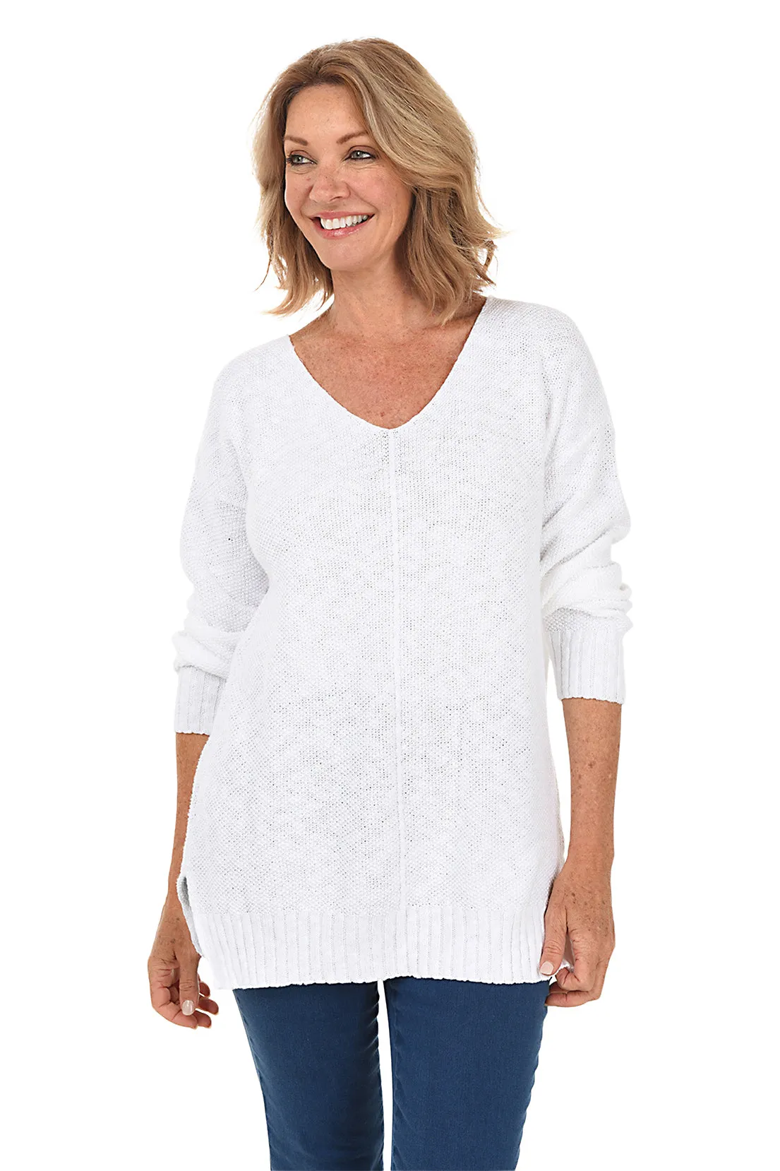 V-Neck Tunic Sweater