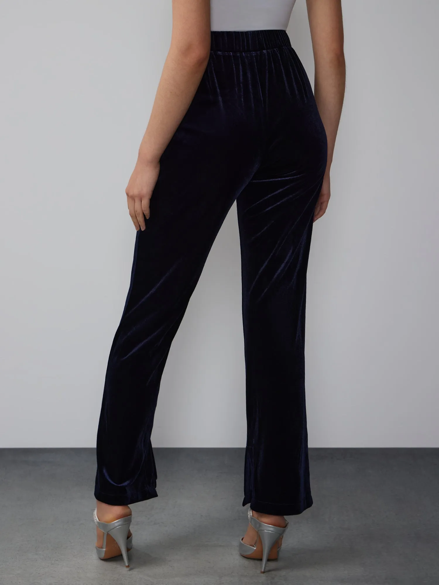 Velvet Mid Rise Side Slit Pant