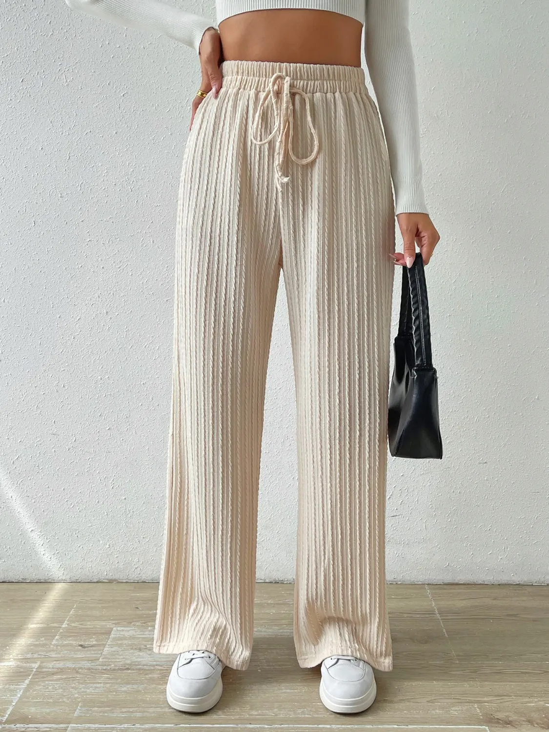 Women's Comfortable Drawstring Wide Leg Pants