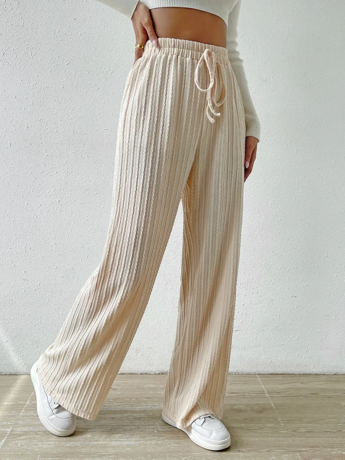 Women's Comfortable Drawstring Wide Leg Pants