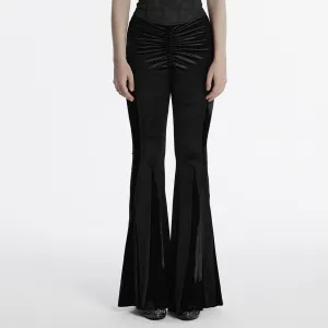 Women's Gothic Drawstring Velvet Flared Pants