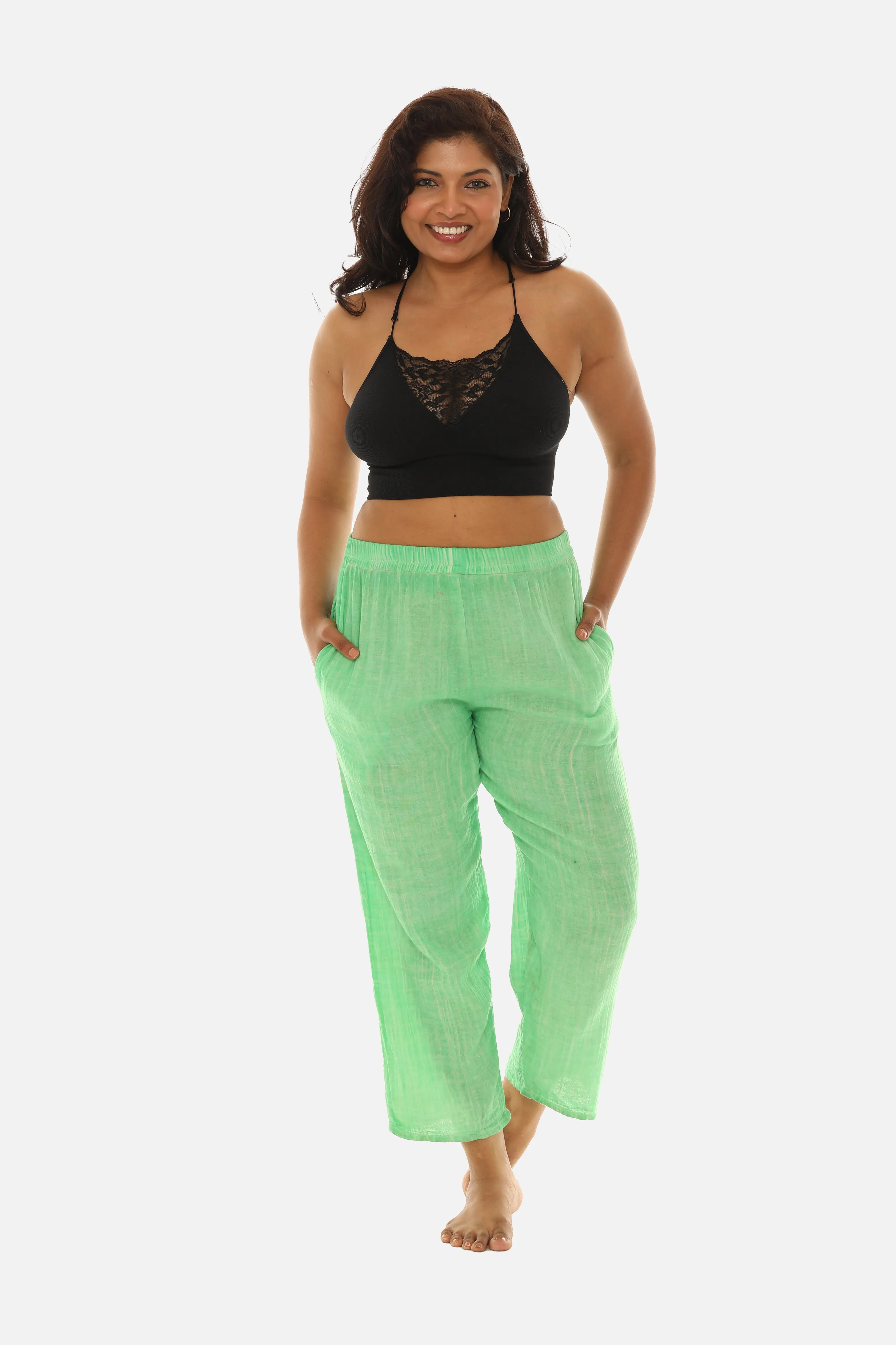 Women's Pigment Dyed Wide Leg Pants