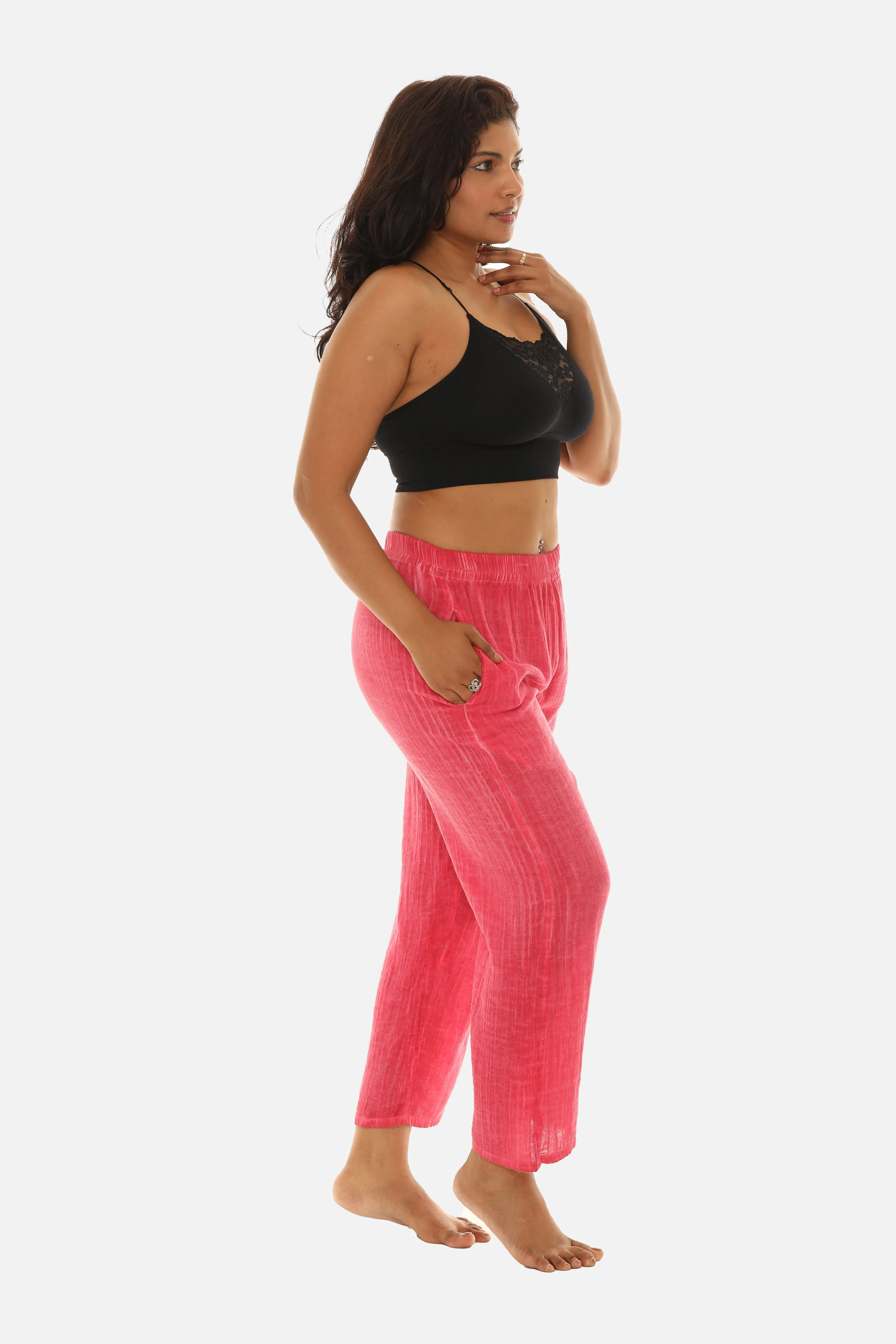 Women's Pigment Dyed Wide Leg Pants