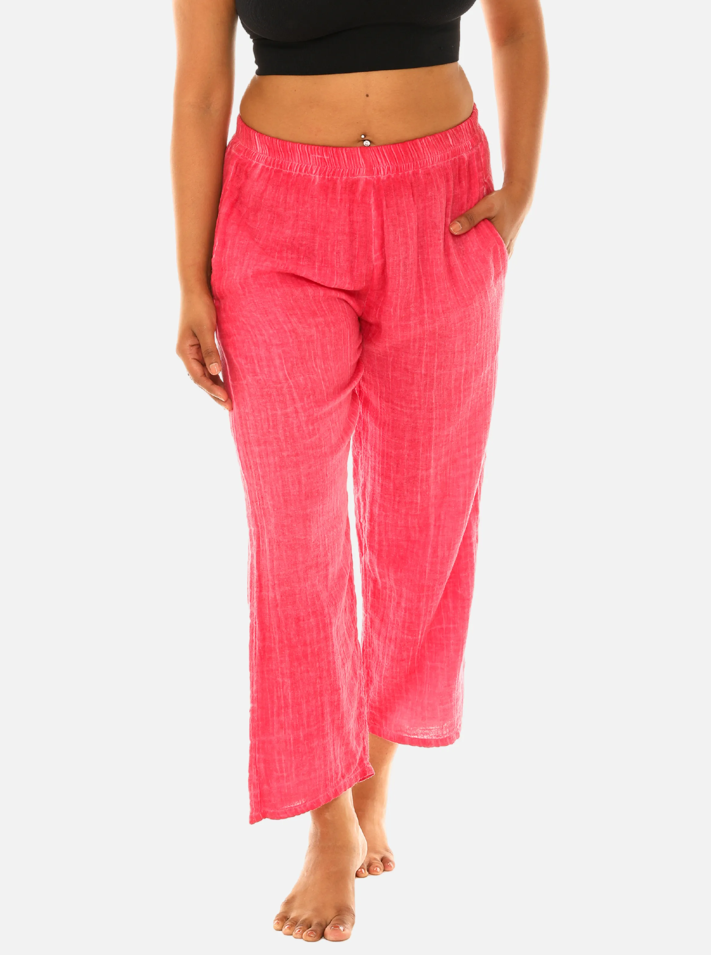 Women's Pigment Dyed Wide Leg Pants