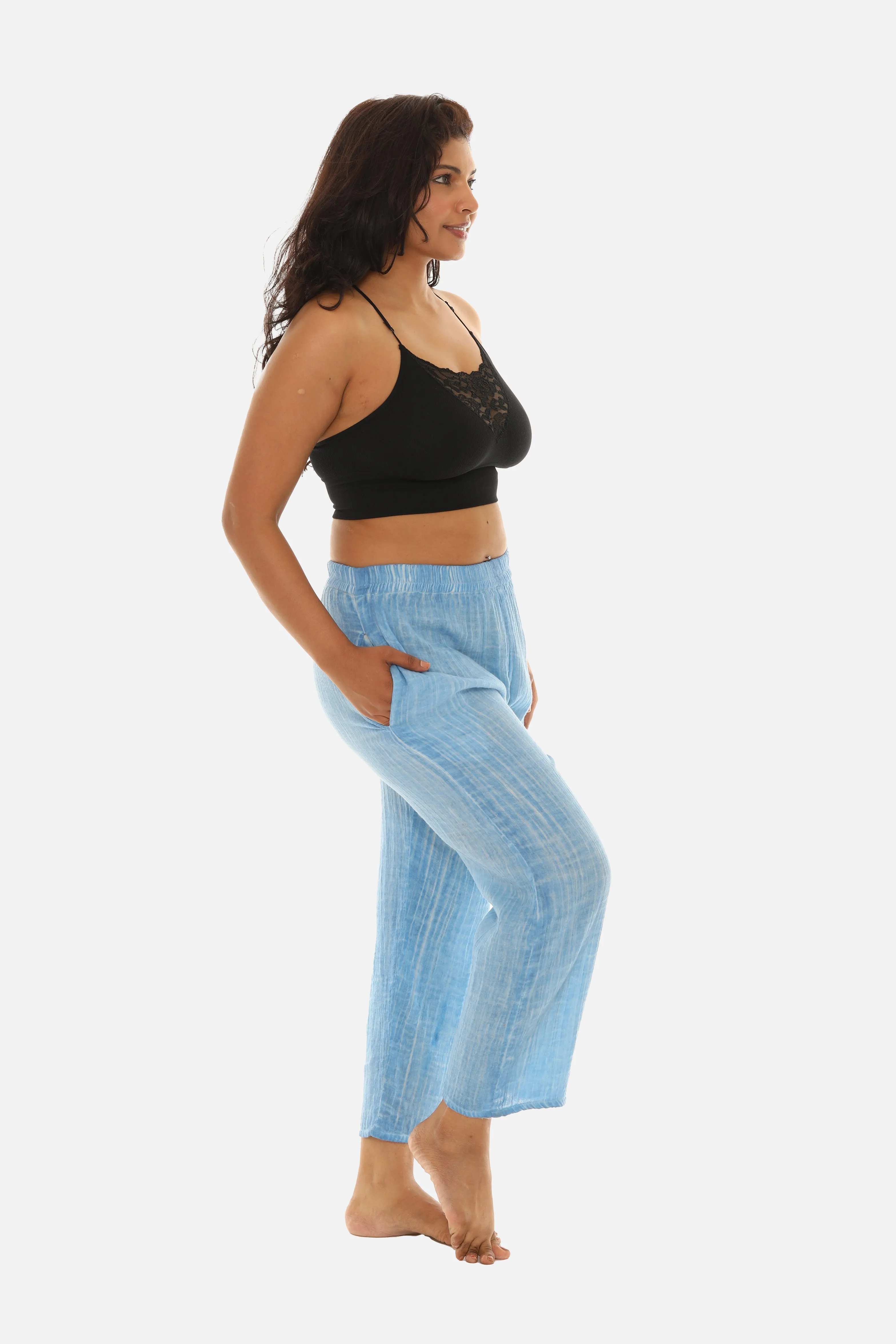 Women's Pigment Dyed Wide Leg Pants