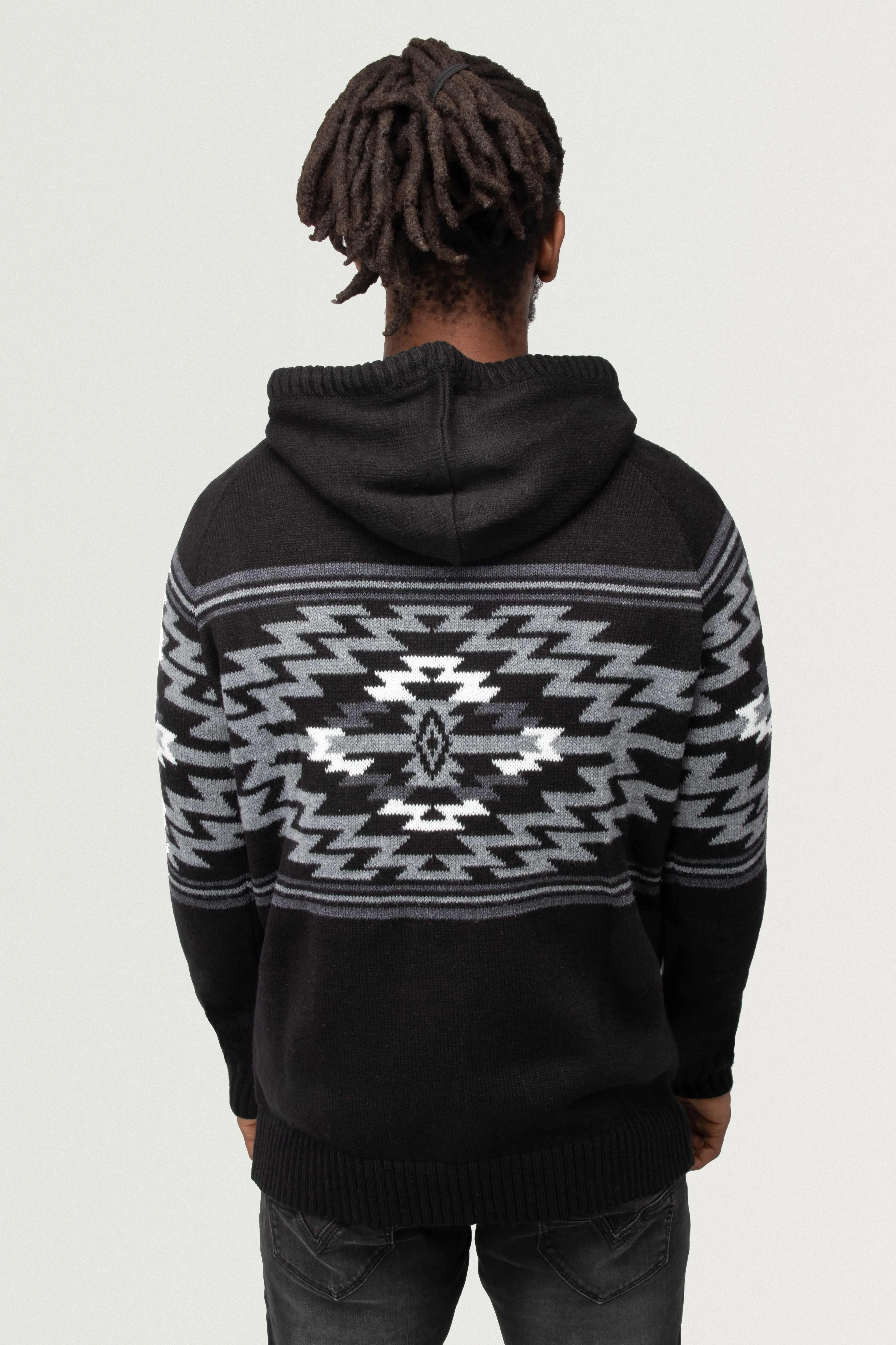 X RAY Men's Aztek Print Pullover Hoodie Sweater