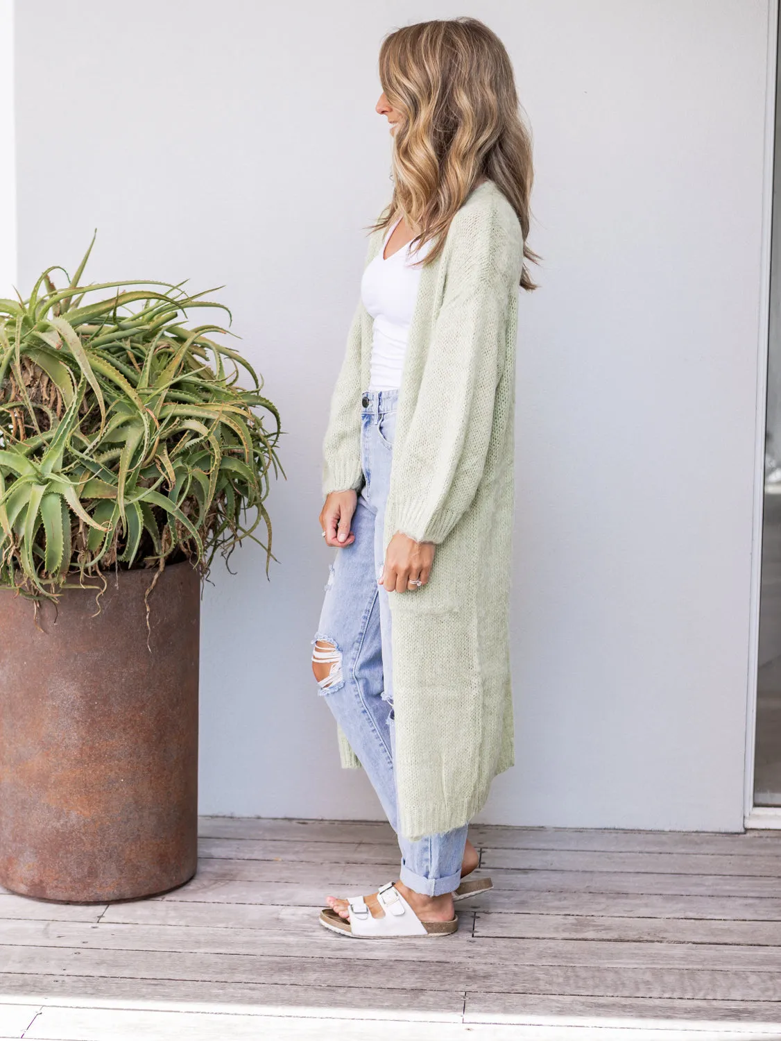 Zelda Longline Cardigan - Sage